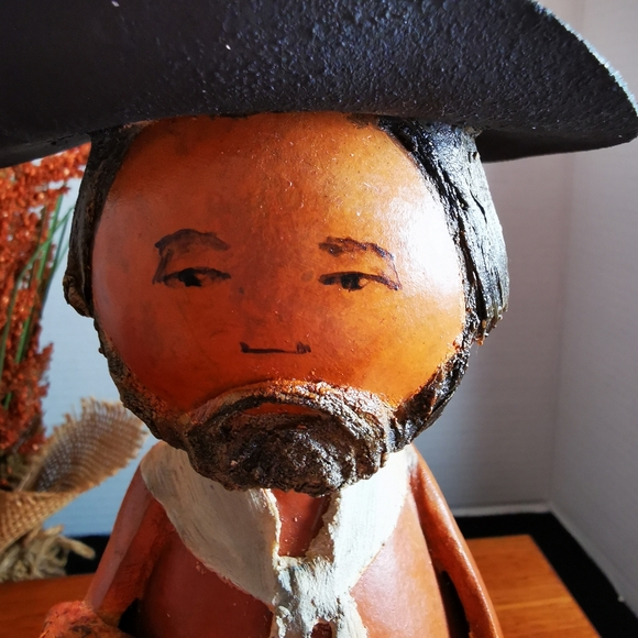 Vintage Hand Made Folk Art Leather Gourd Man in a Cowboy Hat Uruguay - Picture 6 of 14